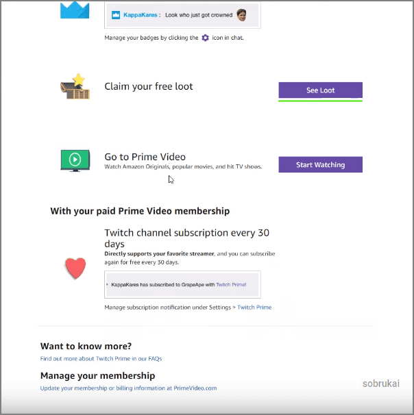 Twitch Prime Payment Method